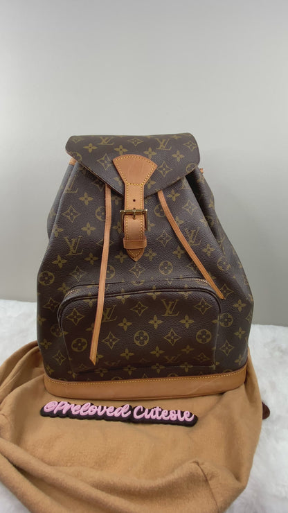 PRE-LOVED CUTESIE - LOUIS VUITTON MONTSOURIS GM BACKPACK MONOGRAM