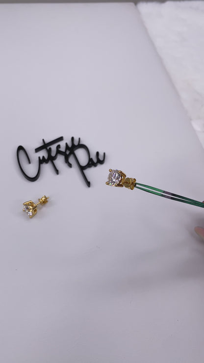 Moissanite Round 4-Prong Stud Earrings | 2.0CT Each (4.0CT TOTAL) | 18K Gold over Sterling Silver | Certificate Included