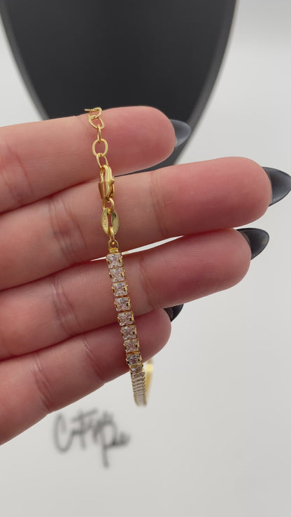GOLD FILLED - TENNIS NECKLACE - CUTESIE CZ ROUND 3MM