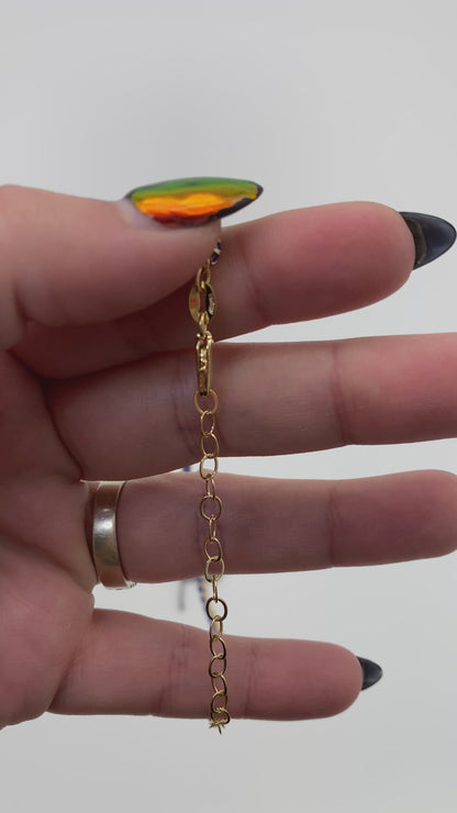 GOLD FILLED - TENNIS NECKLACE - CZ ROYAL BLUE 3MM