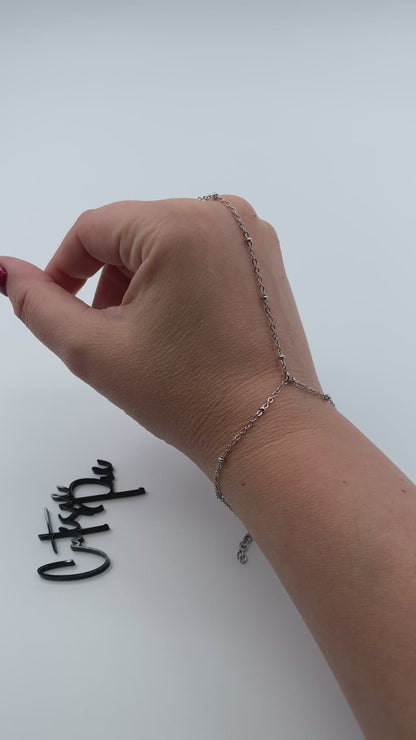 Station Hand Chain Bracelet | Gold or Steel | 316L Stainless Steel