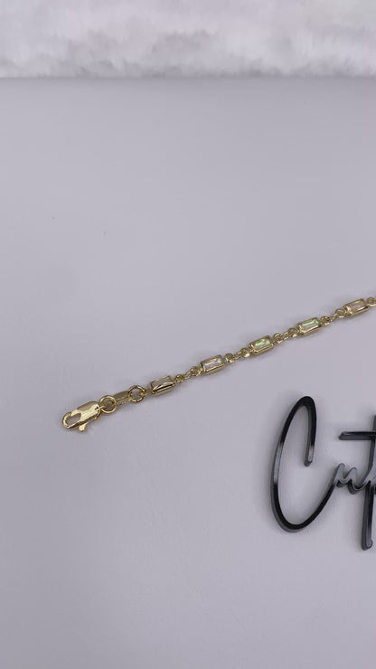 GOLD FILLED - BRACELET - CUTESIE OPAL BAGUETTE