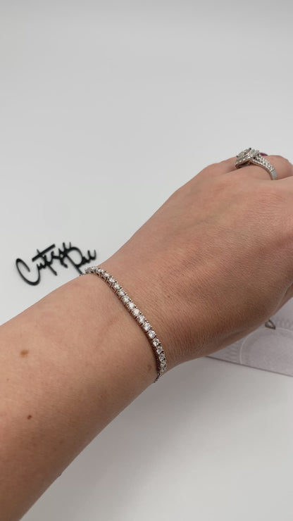 Moissanite Tennis Bolo Adjustable Bracelet | 3MM | Round Brilliant 1.8CT | Sterling Silver | Certificate Included