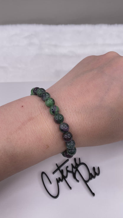 8MM Ruby Zoisite | Natural Crystal Stretch Bracelet