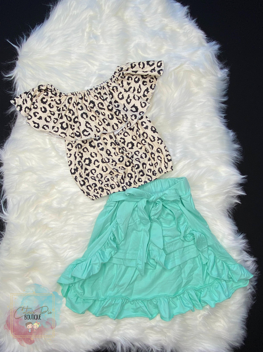 Wild Safari | Leopard Ruffle Top & Skort Set