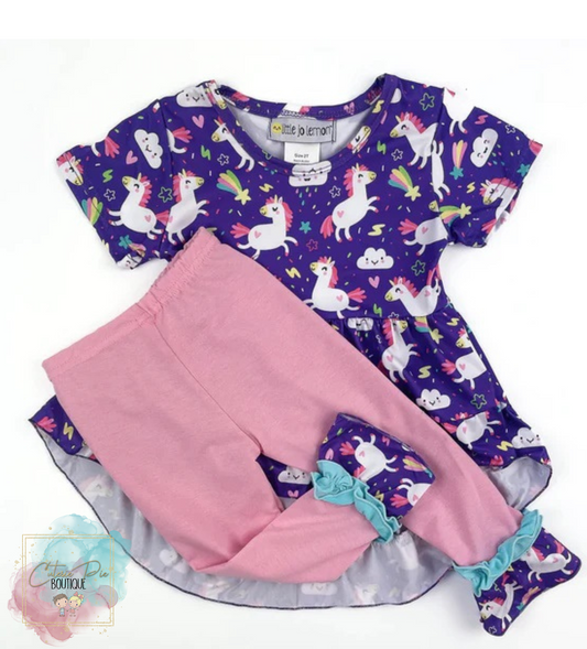 Girls Unicorn Tunic & Legging SET