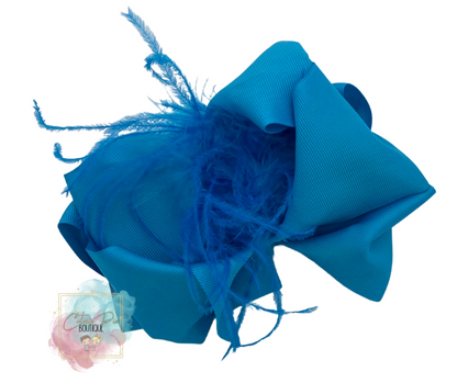 7.5" XL Dbl layer Feather Hair bow
