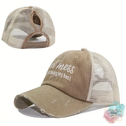 Hot Mess - Adult Baseball Cap / Up-do Hat / Ponytail Cap