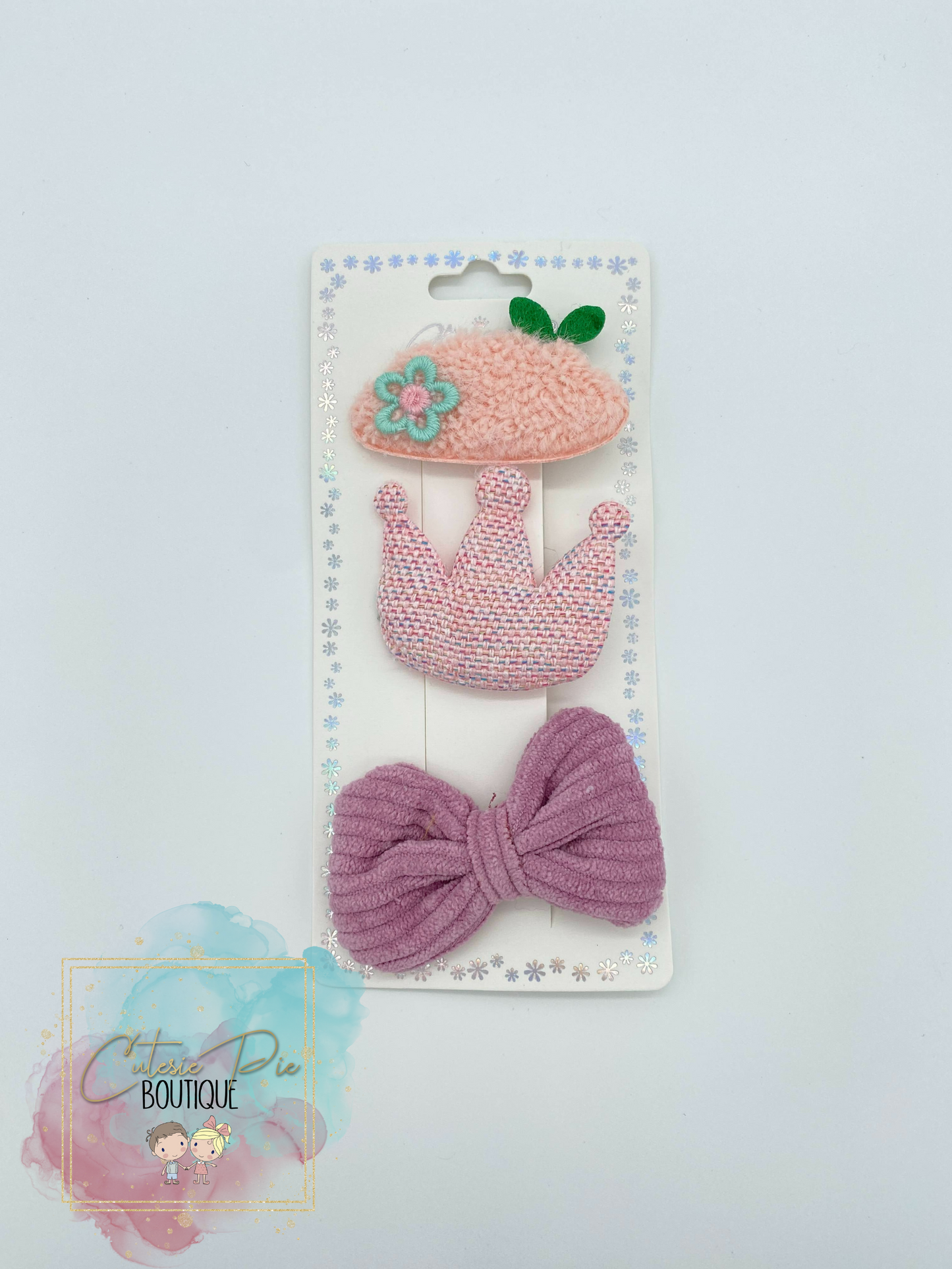 Cutesie Feltie Hair Clip 3 PACK