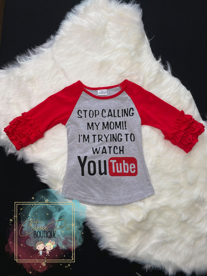 Girls YouTube Raglan Sleeve Top