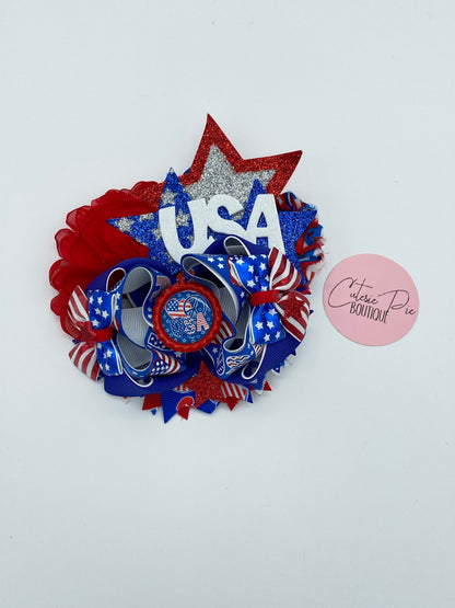 Over the Top Hair Bow - { Patriotic Collection }