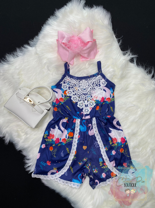 Baby Girls Swan & Lace Romper